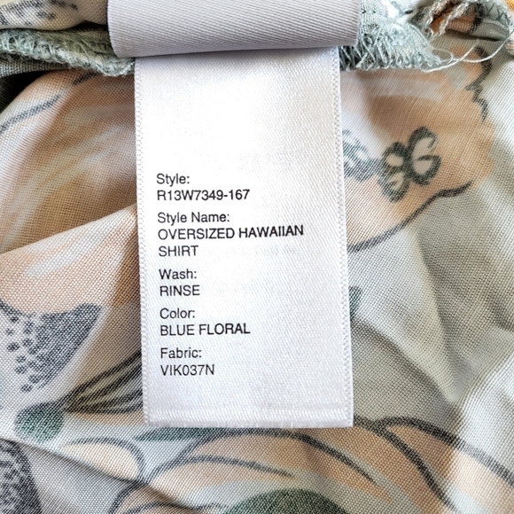 R13 Logo Hawaiian Tropical-Print Oversized Unisex Shirt In Blue Floral NWT Sz M - Picture 16 of 17